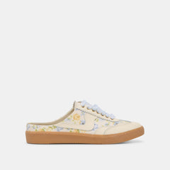 NOTICE SLIDE SNEAKERS BLUE FLORAL LEATHER