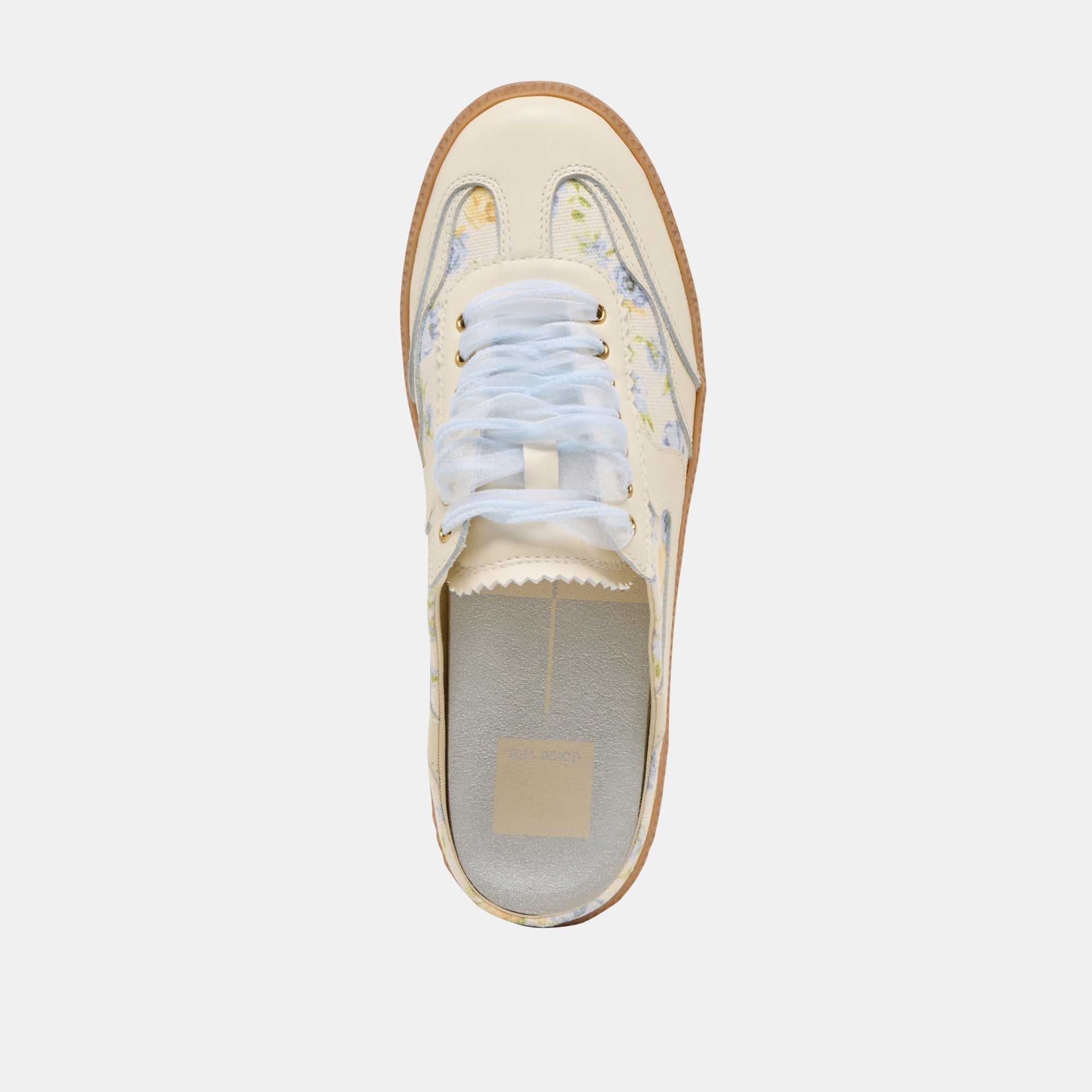 NOTICE SLIDE SNEAKERS BLUE FLORAL LEATHER