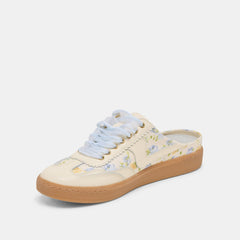NOTICE SLIDE SNEAKERS BLUE FLORAL LEATHER