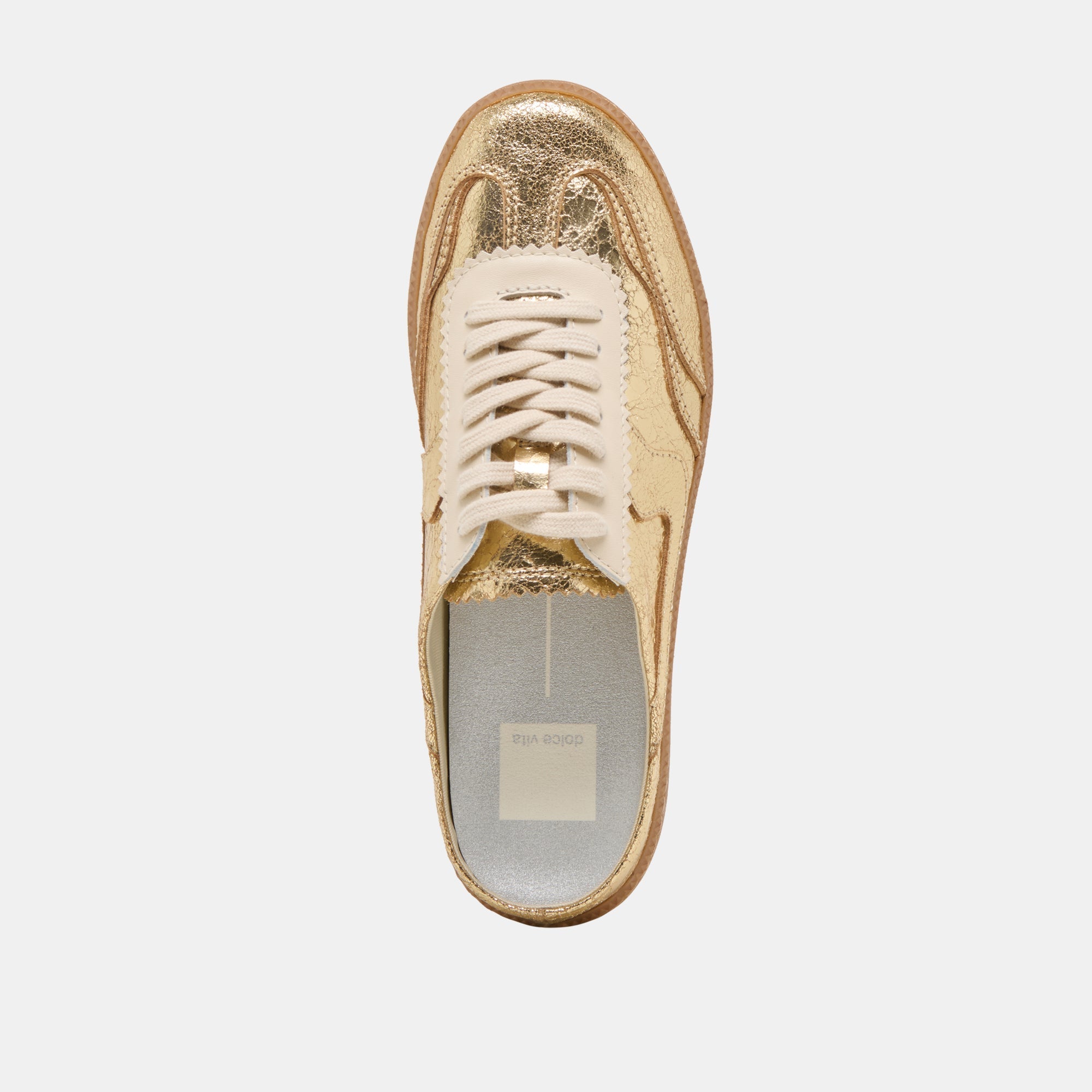 NOTICE SLIDE SNEAKERS GOLD DISTRESSED LEATHER