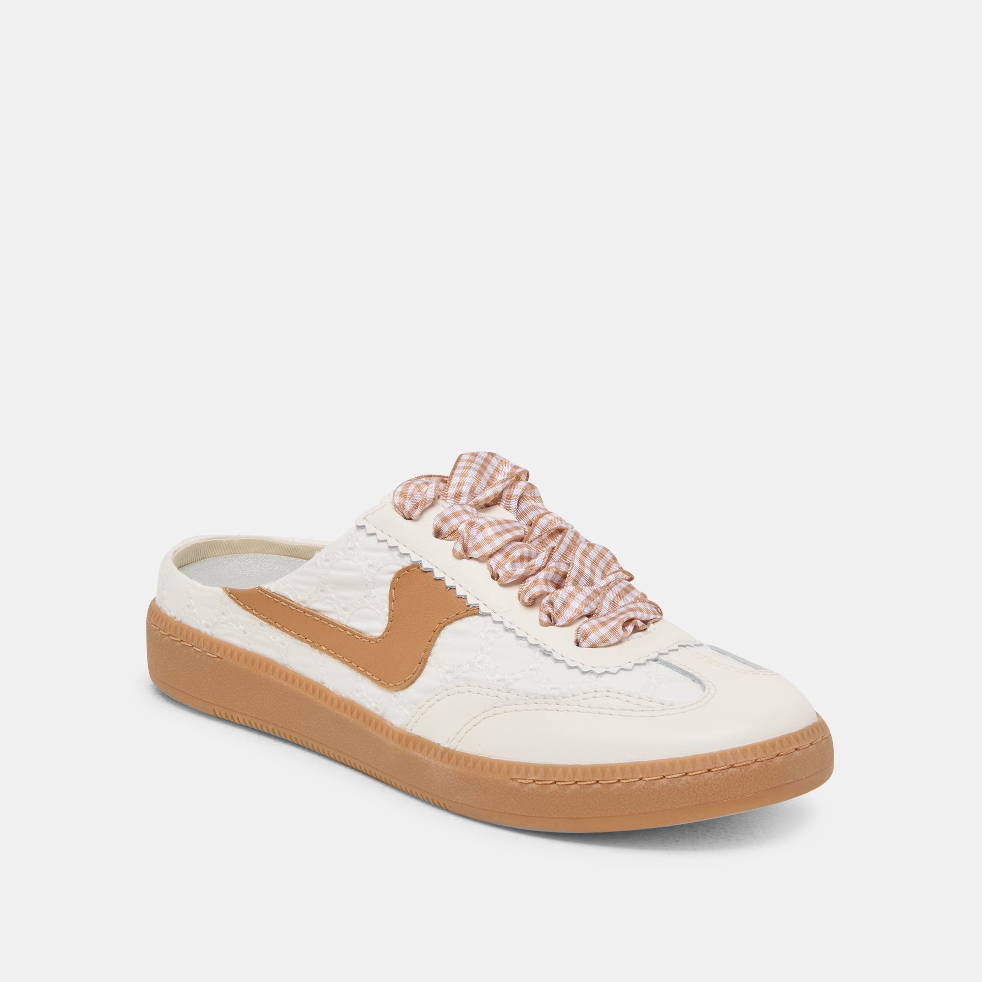 NOTICE SLIDE SNEAKERS WHITE PINK EYELET