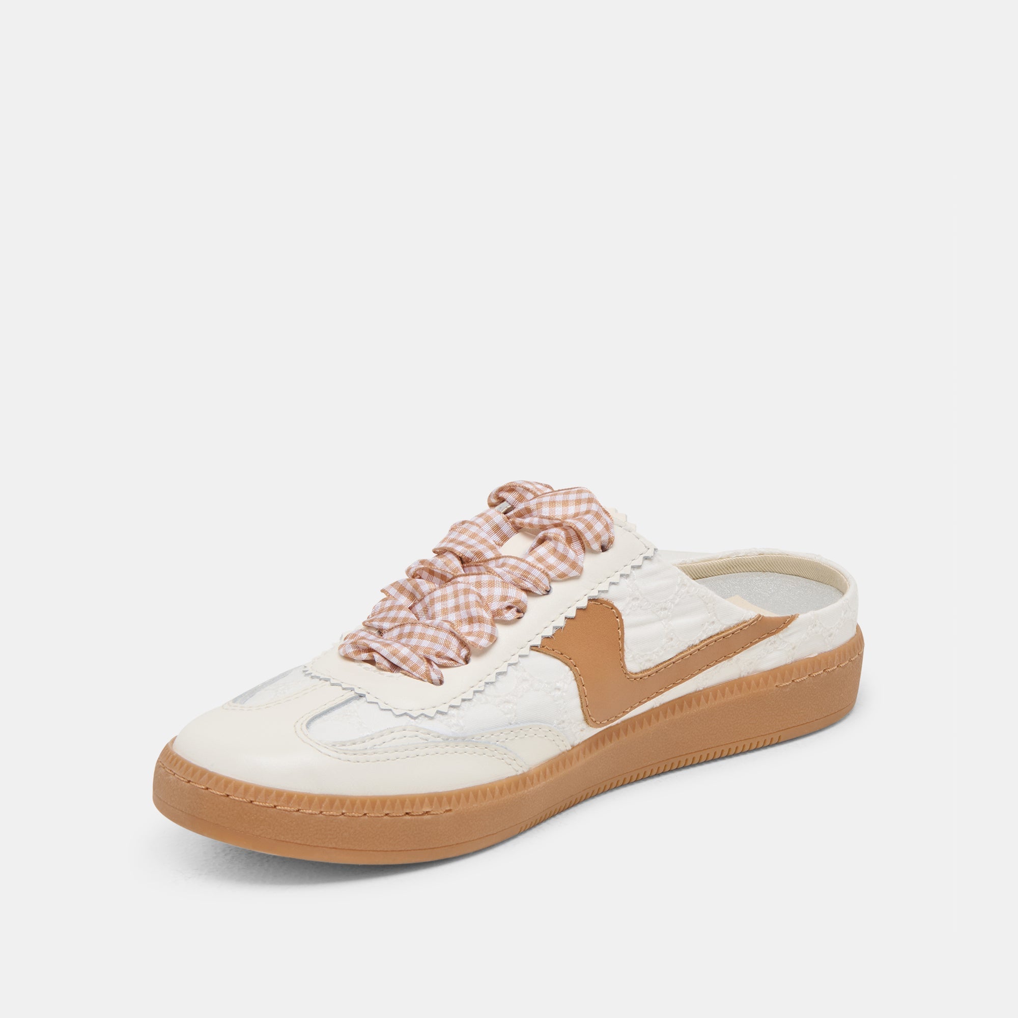 NOTICE SLIDE SNEAKERS WHITE PINK EYELET
