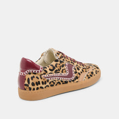 NOTICE STITCH SNEAKERS BURGUNDY LEOPARD CALF HAIR