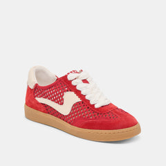 NOTICE SNEAKERS CHERRY PERFORATED NUBUCK