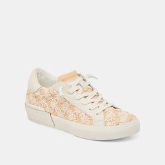 ZINA FLORAL SNEAKERS CREME FLORAL RAFFIA