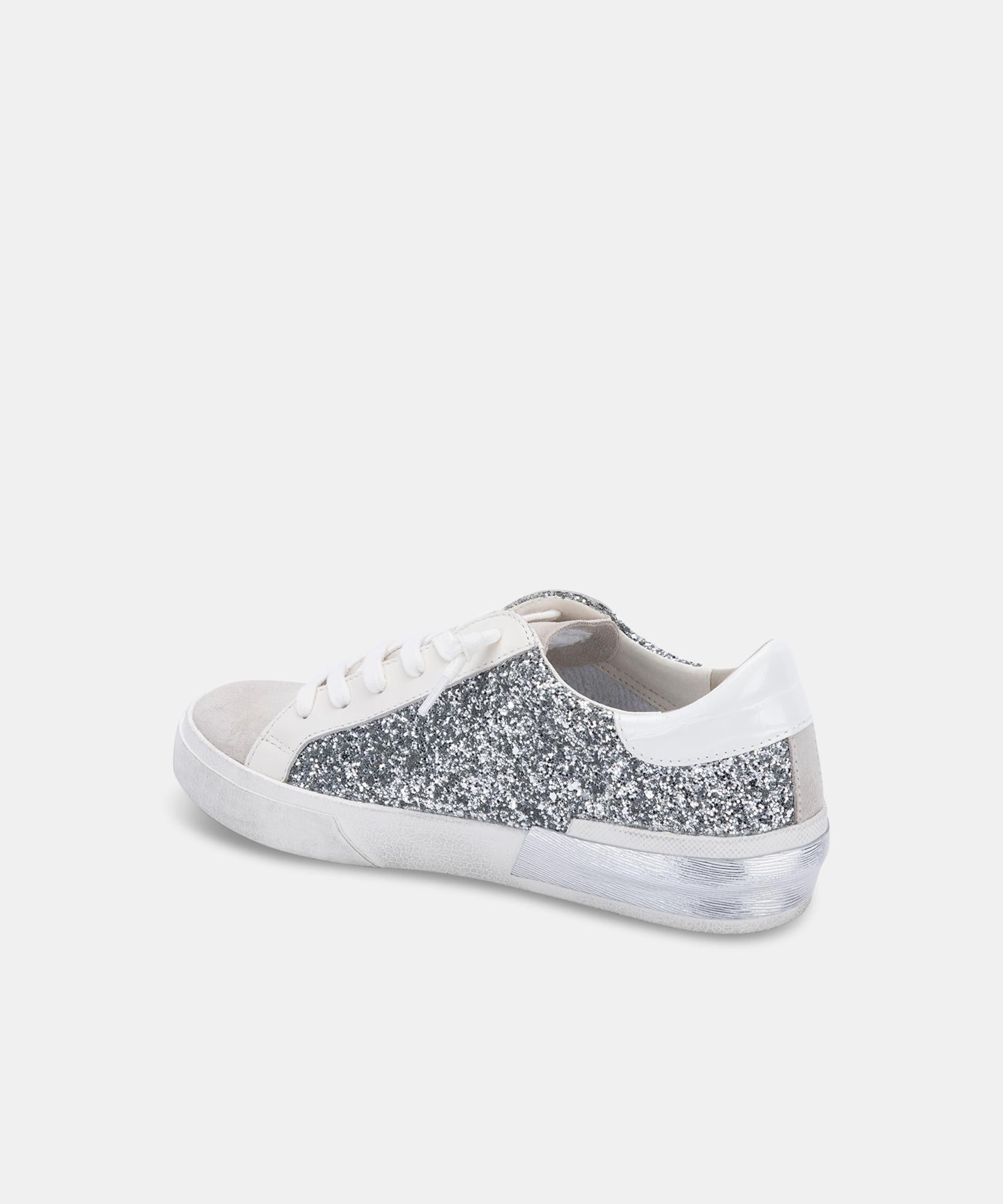 ZINA SNEAKERS IN SILVER GLITTER -   Dolce Vita