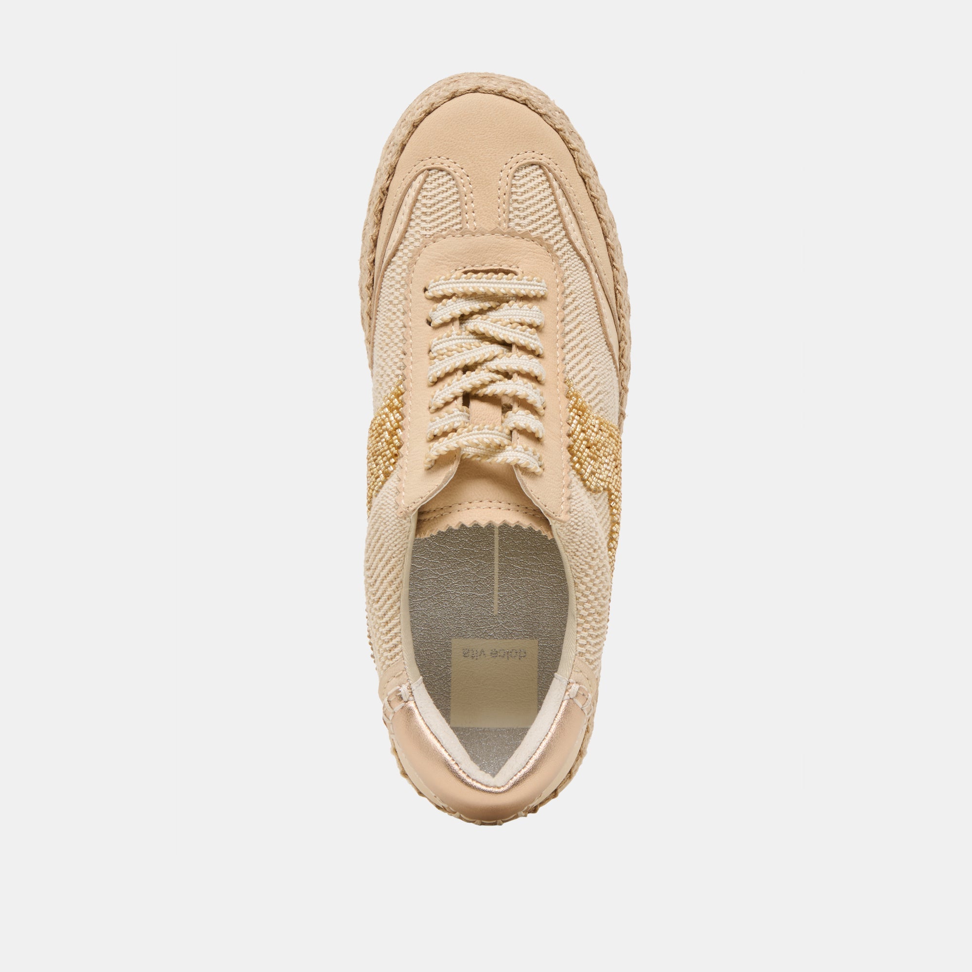 NOTICE ESPADRILLE BEAD SNEAKERS GOLD MULTI BURLAP