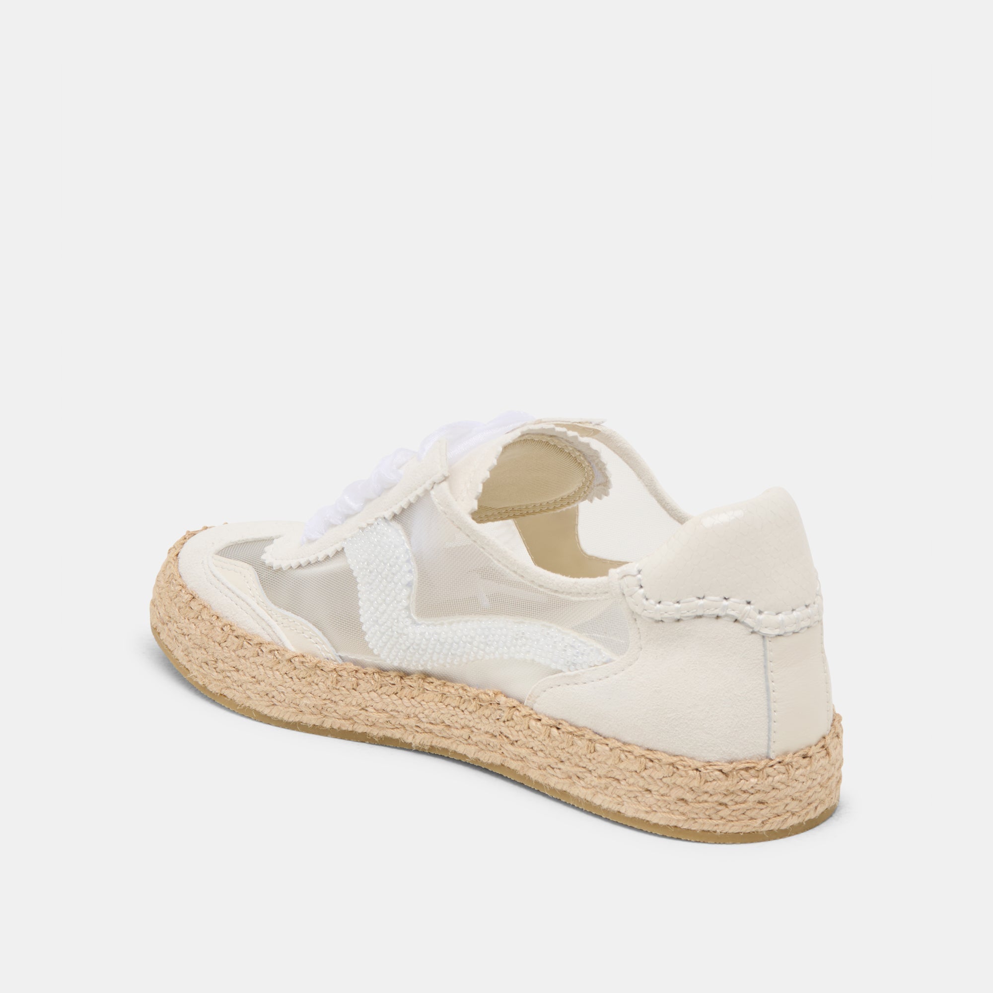 NOTICE ESPADRILLE BEAD SNEAKERS WHITE MESH