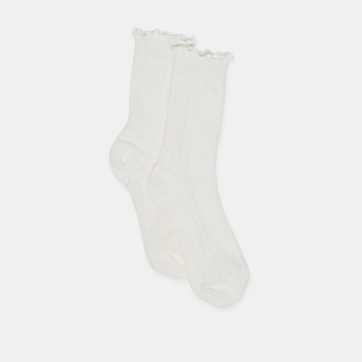 POINTELLE SOCKS WHITE