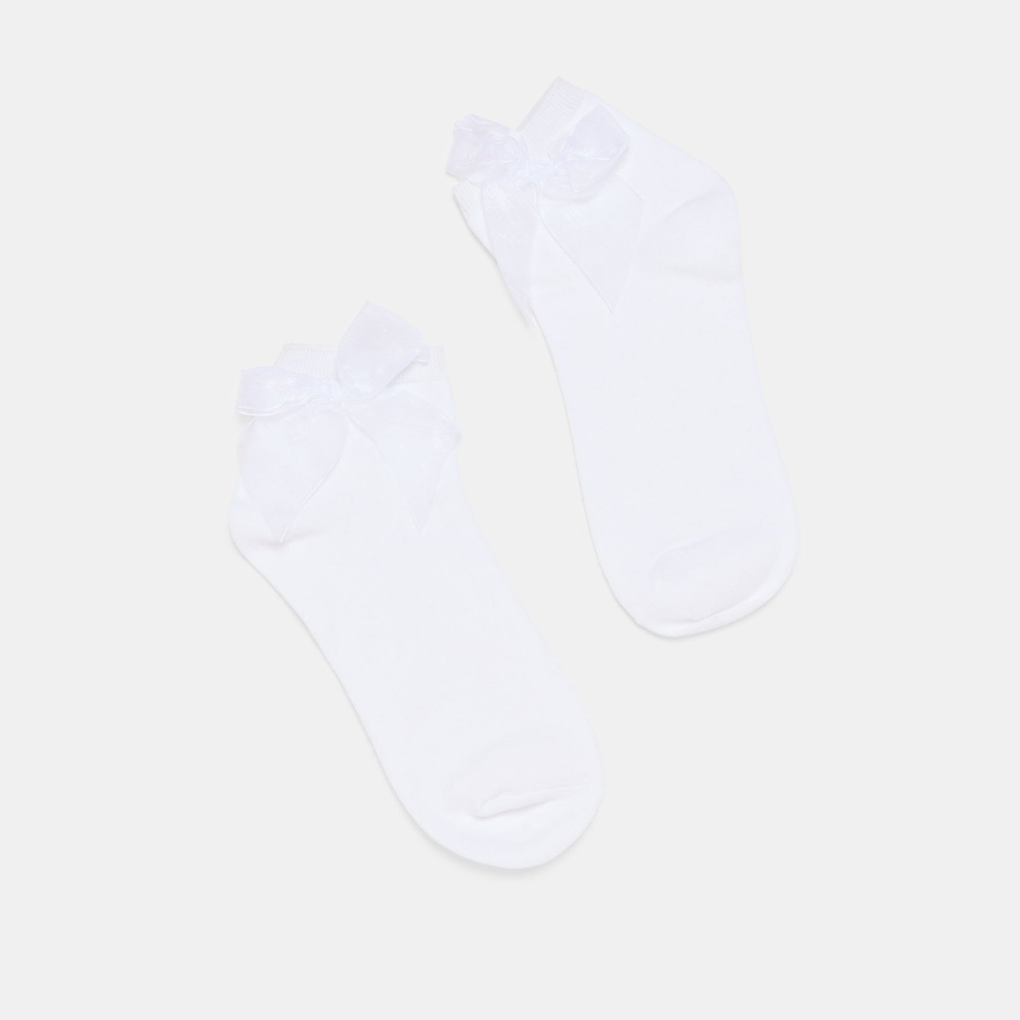 BOW ANKLET SOCKS WHITE