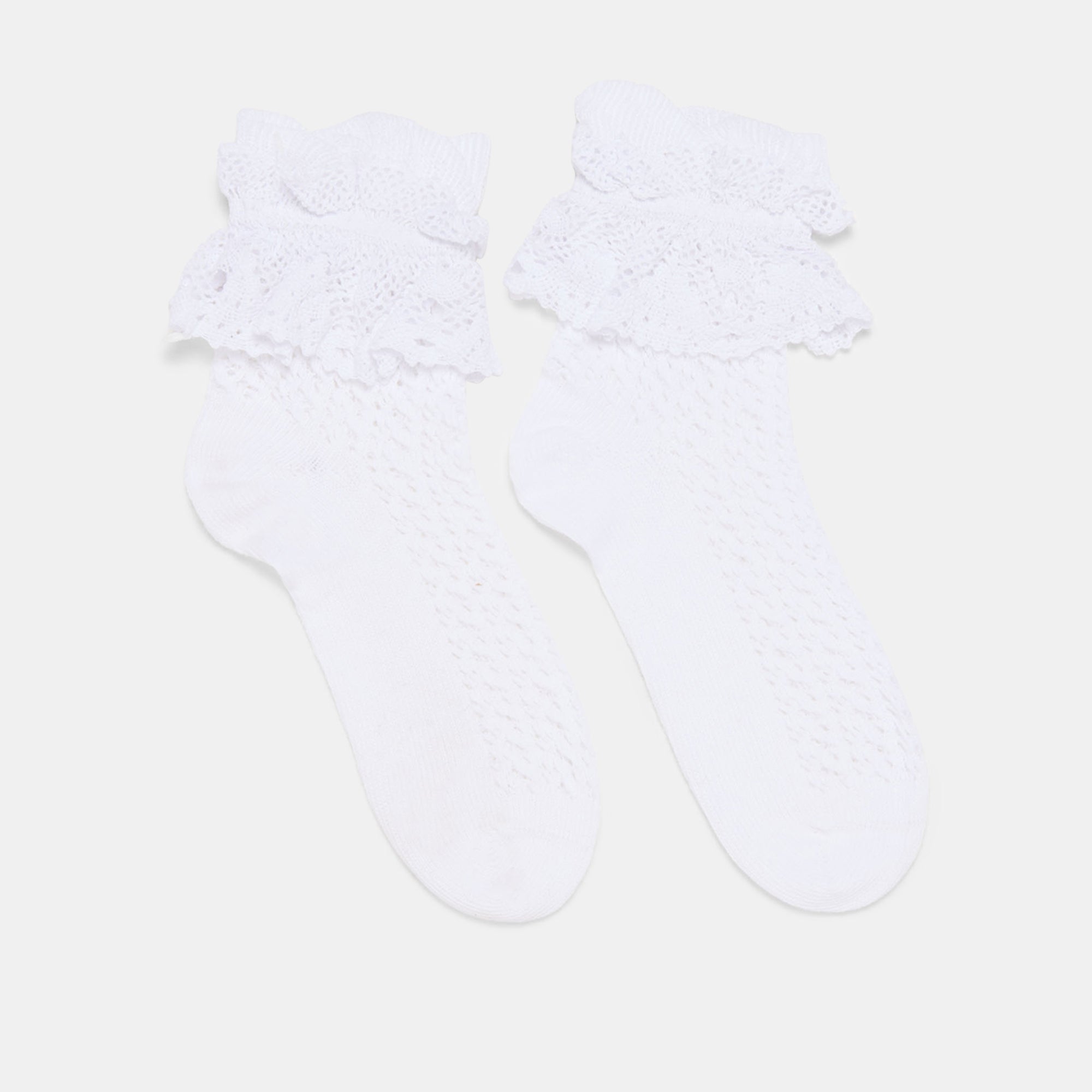 WHIMSY LACE ANKLET SOCKS WHITE