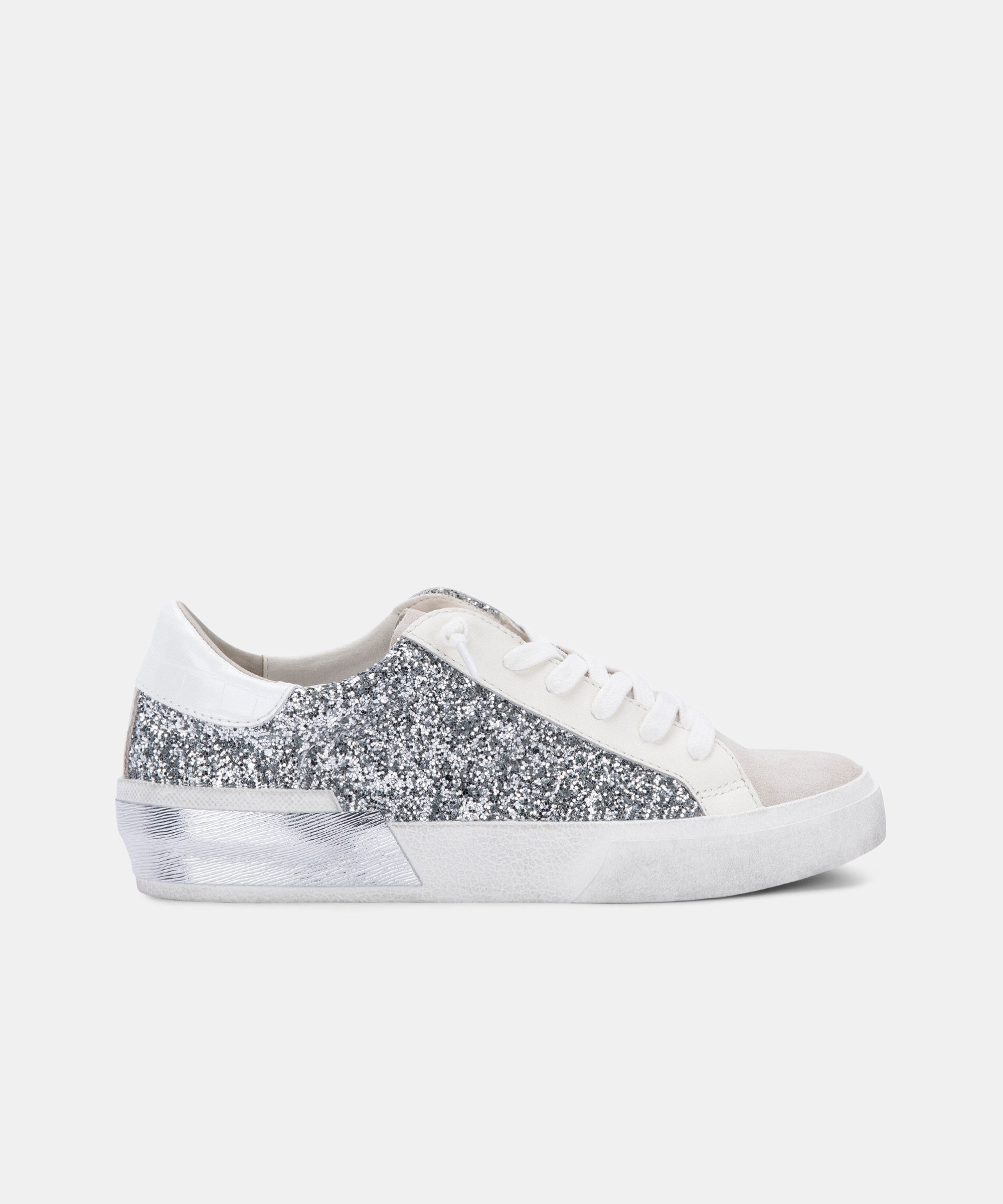 ZINA SNEAKERS IN SILVER GLITTER -   Dolce Vita