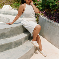 NOTICE ESPADRILLE BEAD SNEAKERS WHITE MESH