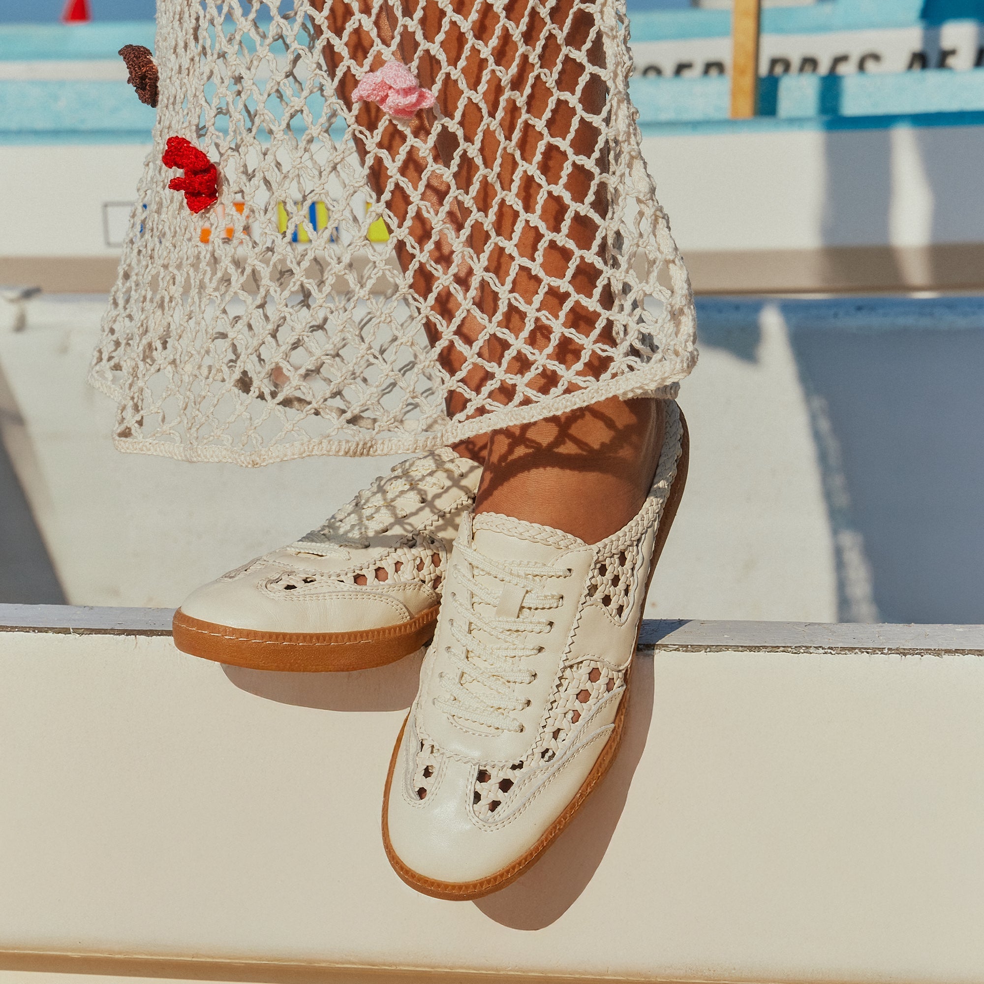 NOTICE SLIDE WOVEN SNEAKERS OFF WHITE WOVEN STELLA