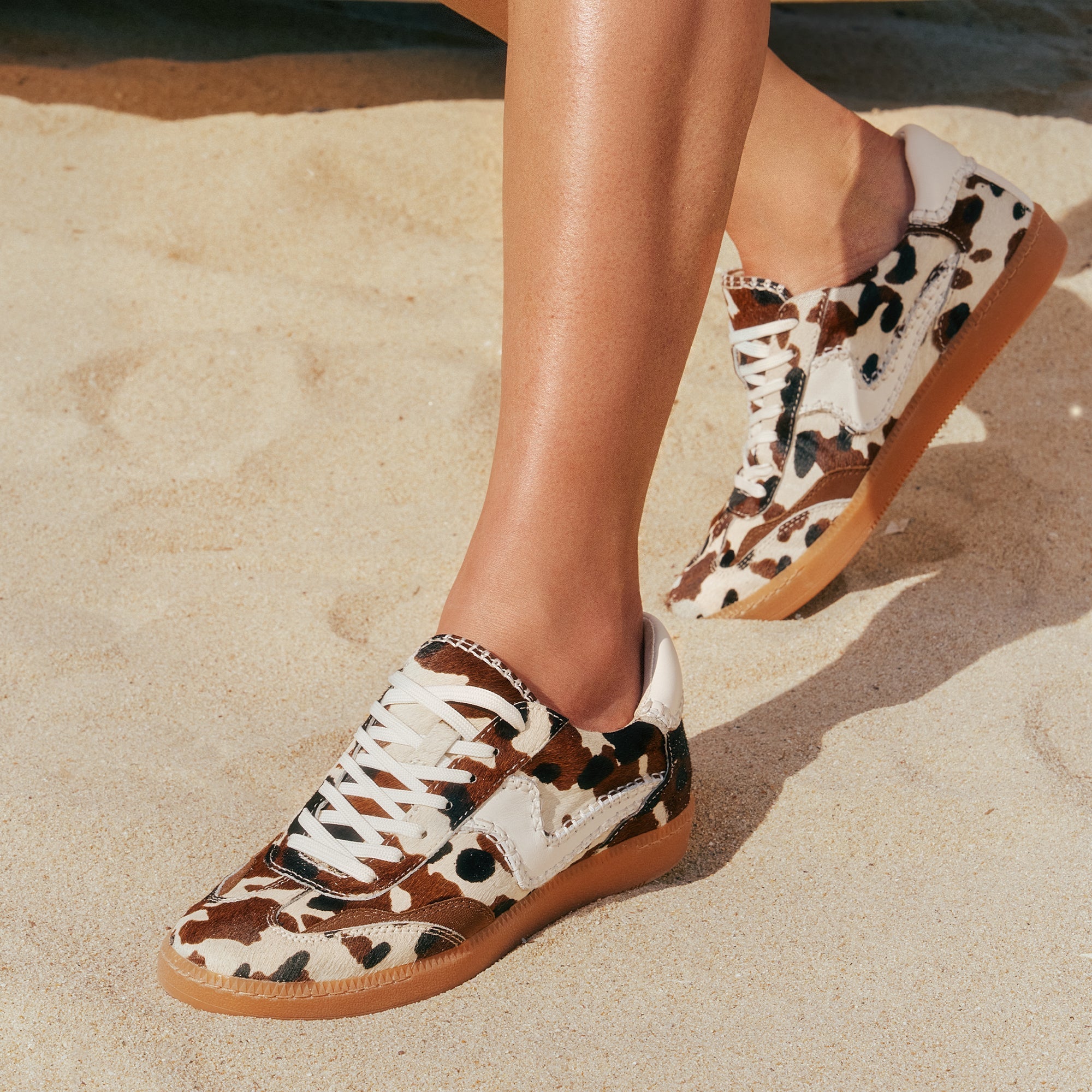 NOTICE STITCH SNEAKERS COCOA TAURUS CALF HAIR