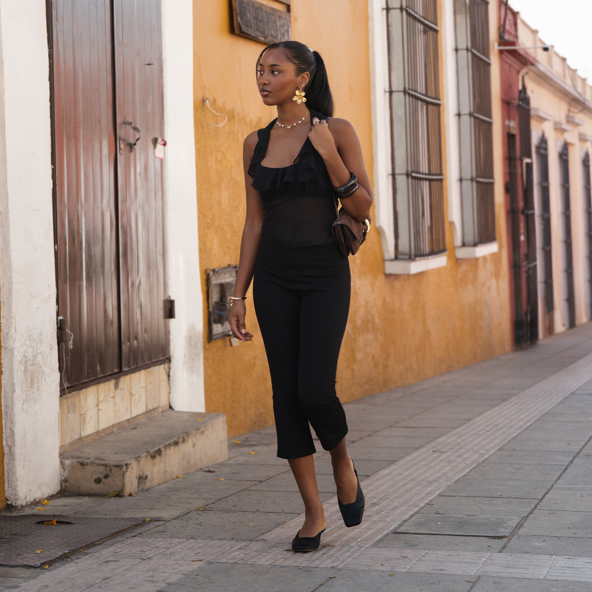 UMARA HEELS ONYX SATIN