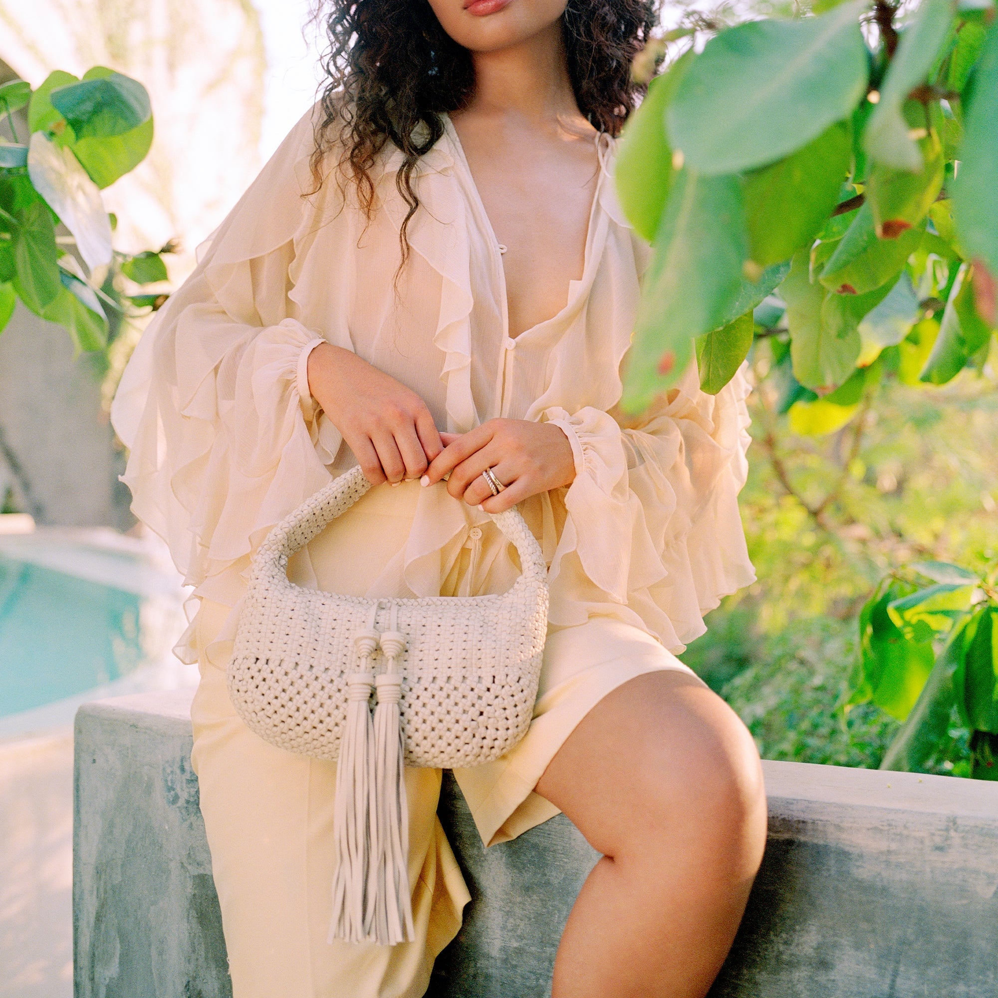 ZENIA HANDBAG BONE LEATHER