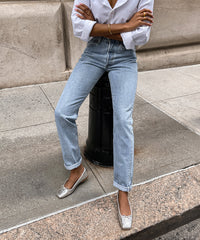 ANISA BALLET FLATS SILVER DISTRESSED LEATHER