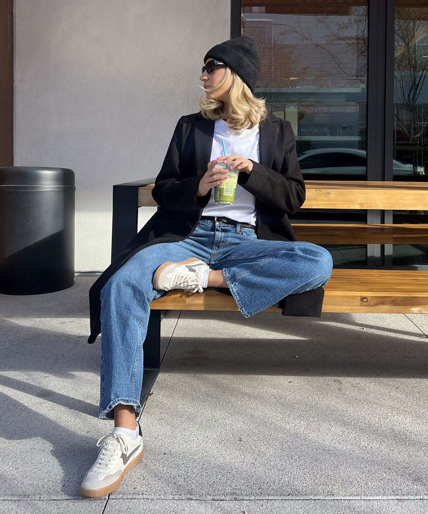 NOTICE SNEAKERS WHITE GREY LEATHER