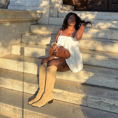 VIRONA H2O WIDE CALF BOOTS DK TAUPE SUEDE